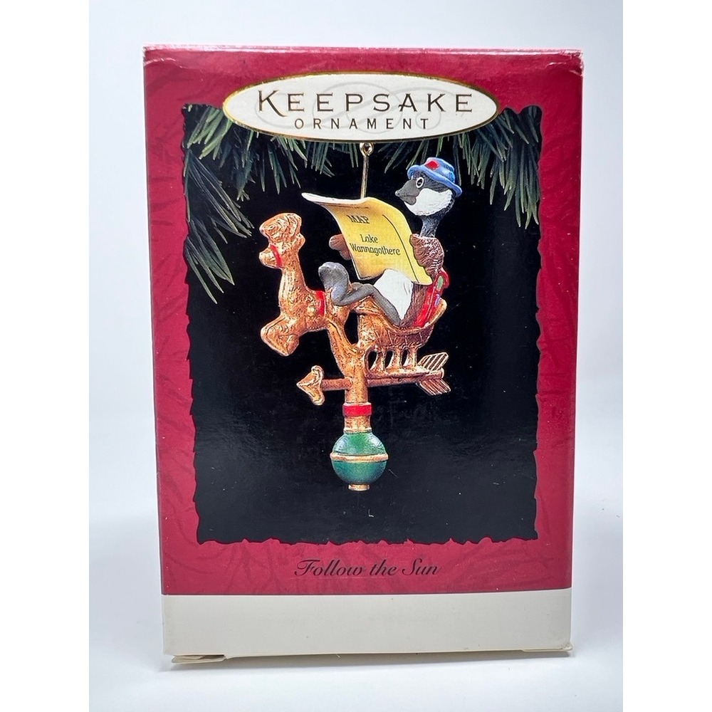 Hallmark Keepsake Ornament Gold EXCELLENT Follow the Sun 1994 Bird Map QX5846